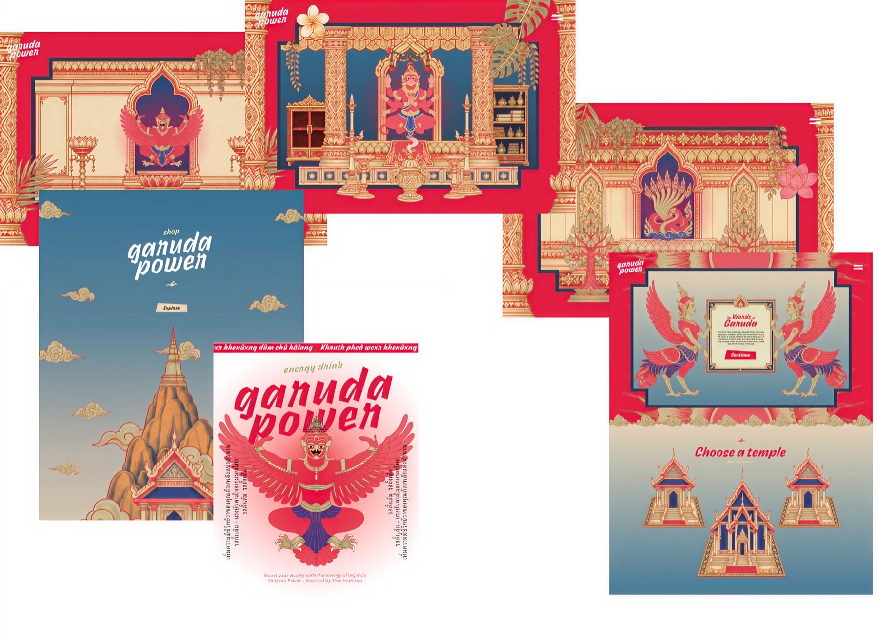Garuda Power digital identity scenes and illustration system by Kalypt Studio
