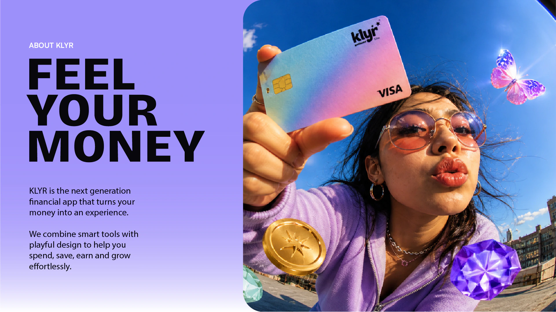 KLYR payment card brand image with vibrant youth culture art direction by Kalypt Studio