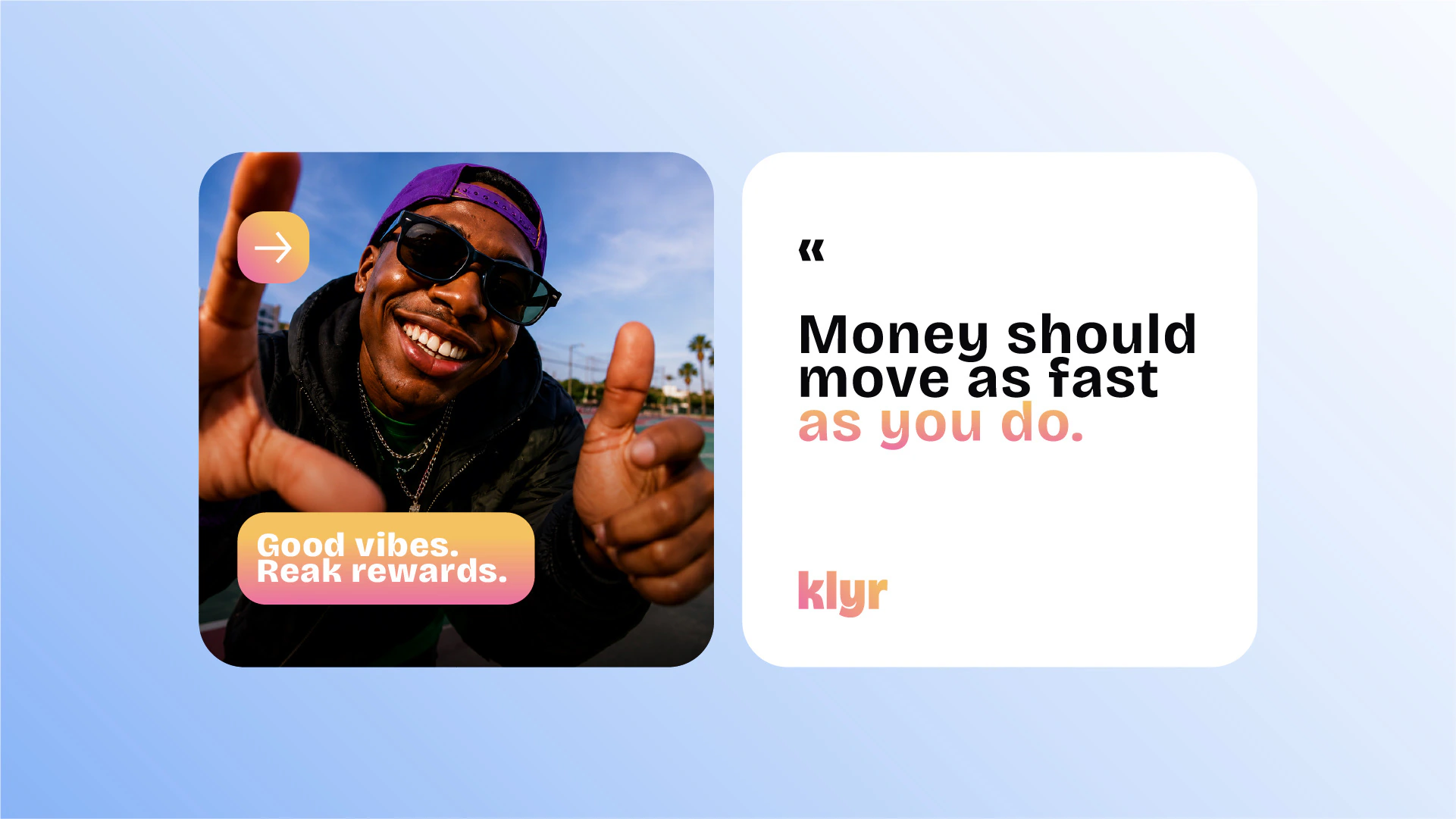 KLYR social campaign layout with money should move as fast as you do message by Kalypt Studio