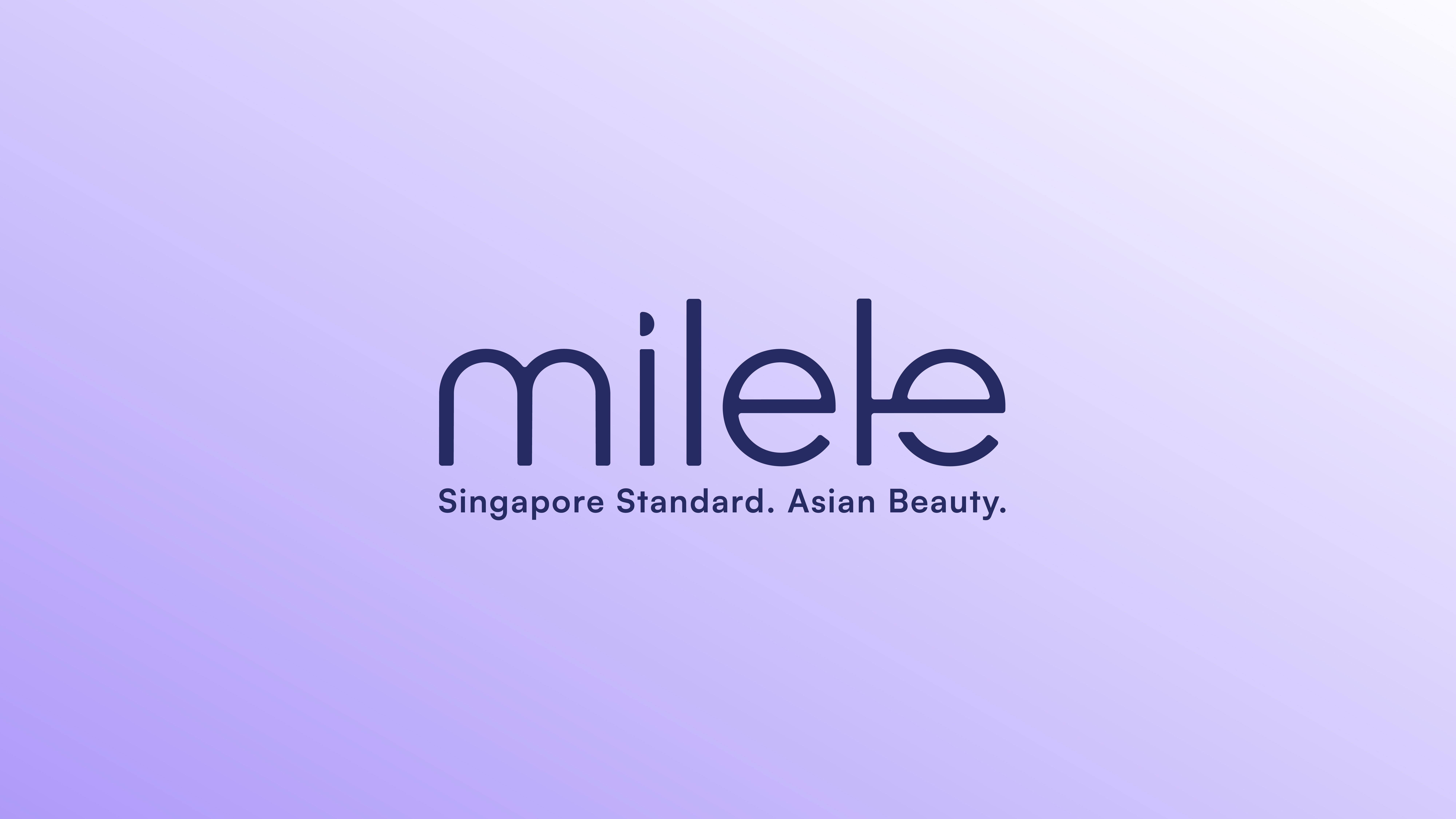 Milele Singapore Standard Asian Beauty brand lockup on soft lavender gradient