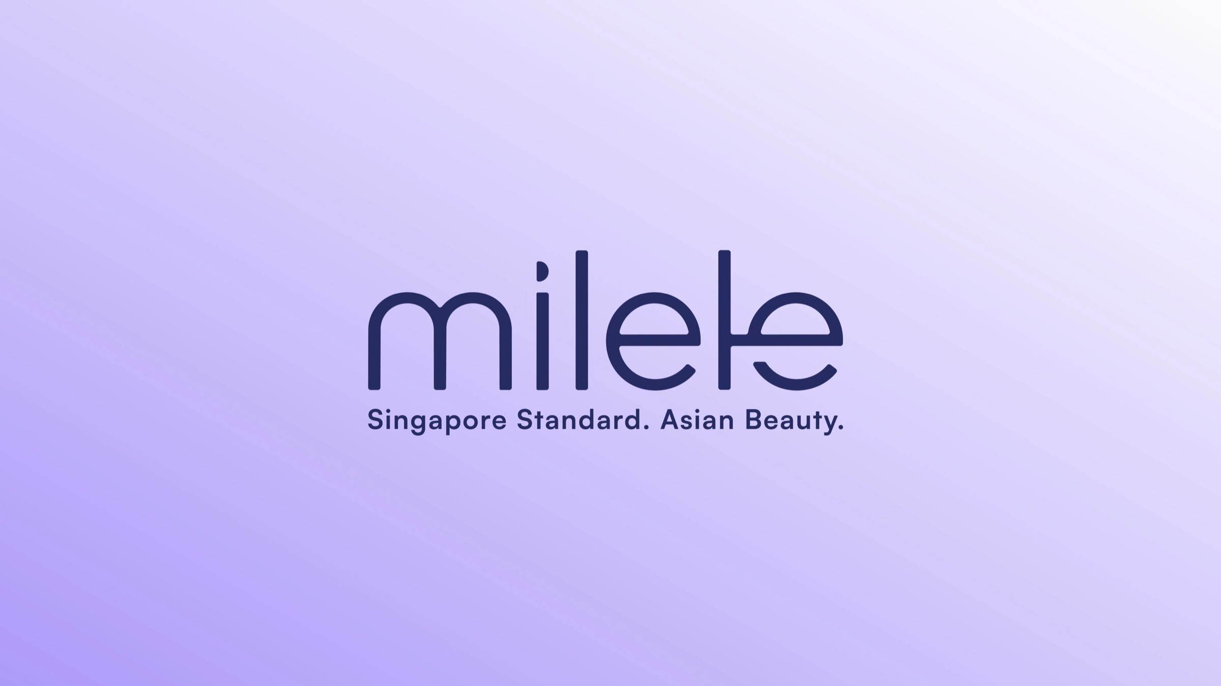 Milele Singapore Standard Asian Beauty brand lockup on soft lavender gradient