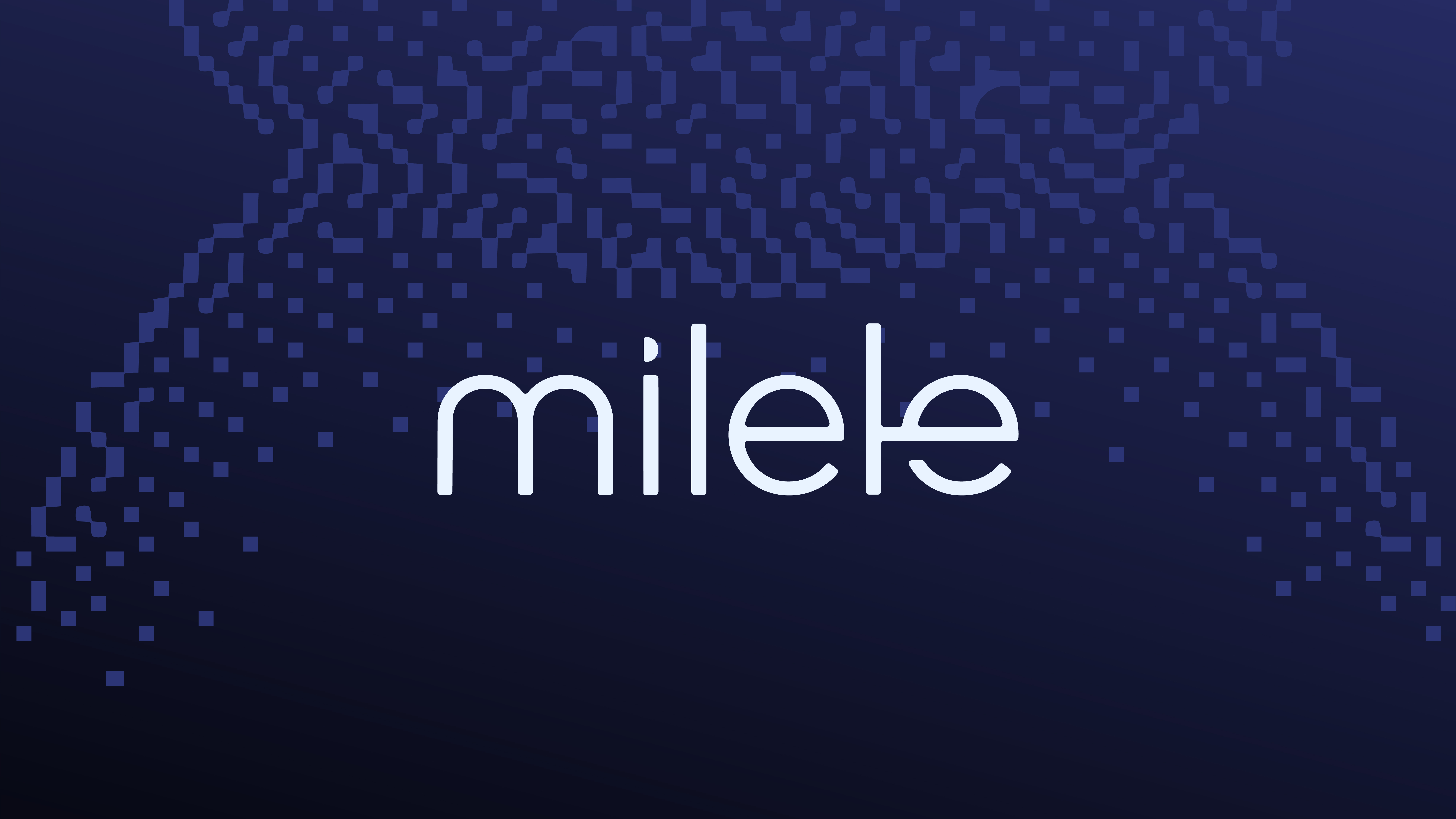 Milele contact lens pixel eye pattern and dark blue brand background