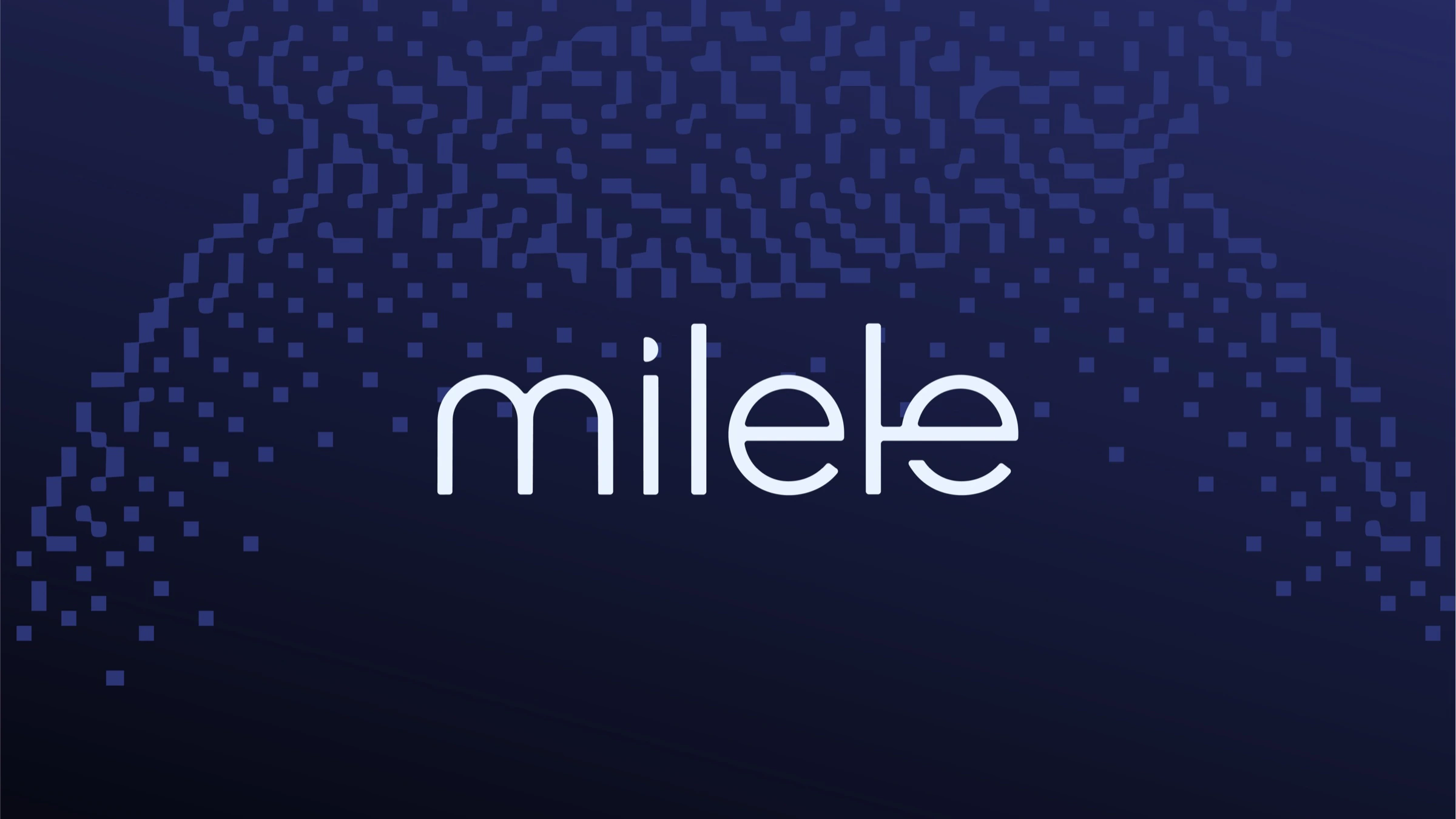 Milele contact lens pixel eye pattern and dark blue brand background