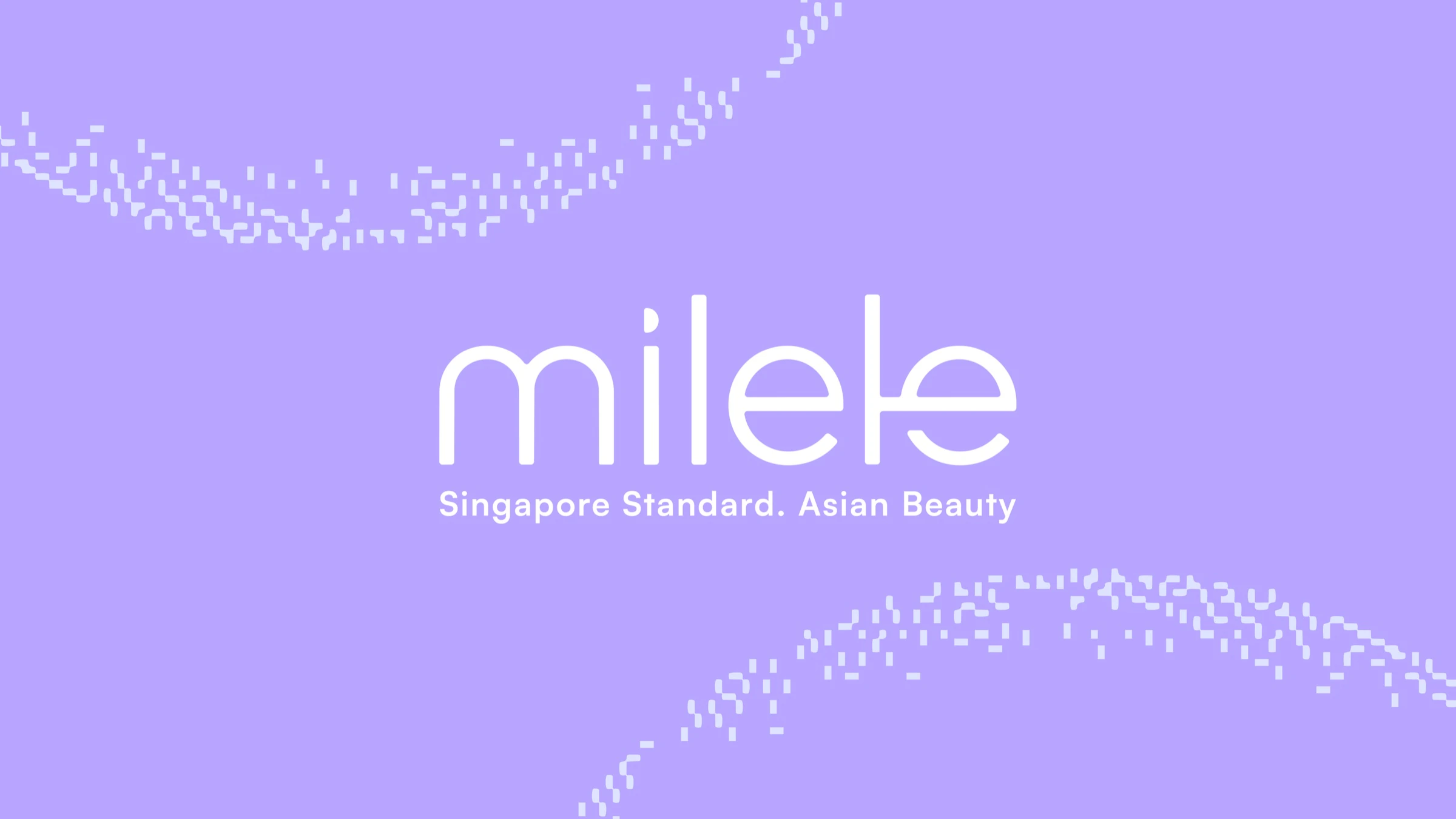 Milele contact lens brand system with white logo and pixel eye patterns