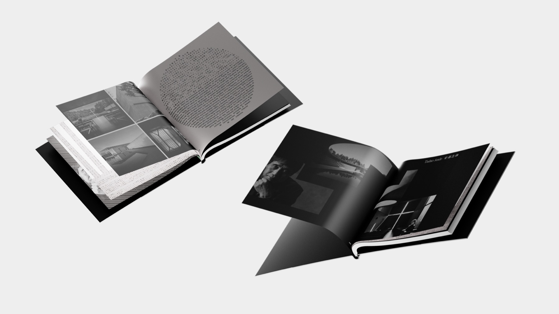 Tadao Ando editorial booklet spreads exploring nature and space by Kalypt Studio